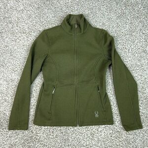 Spyder Jacket Womens S Green Core Sweater Full Zip Knit Outdoor Ski Warm Coat